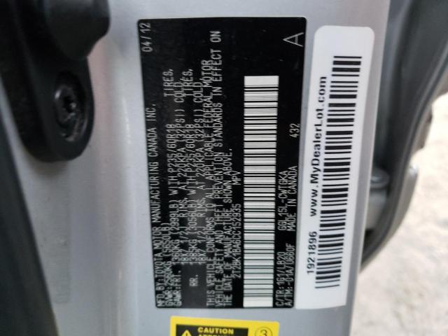 Photo 10 from auction – 2012 LEXUS RX 350 with VIN 2T2BK1BA6CC152935