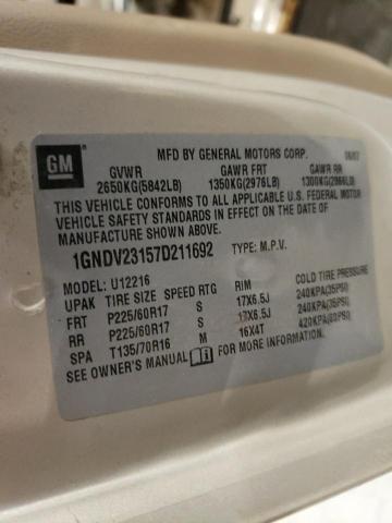 Photo 10 from auction – 2007 CHEVROLET UPLANDER L with VIN 1GNDV23157D211692
