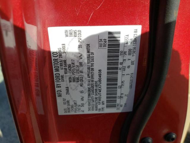 Photo 10 from auction – 2007 FORD EXPLORER E with VIN 1FMEU74EX7UB04938