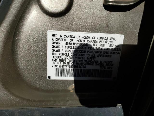 Photo 10 from auction – 2006 HONDA PILOT EX with VIN 2HKYF18596H531734