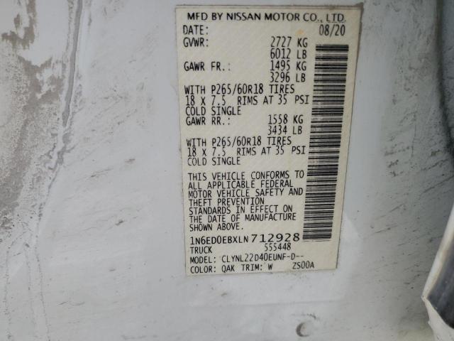 Photo 10 from auction – 2020 NISSAN FRONTIER S with VIN 1N6ED0EBXLN712928