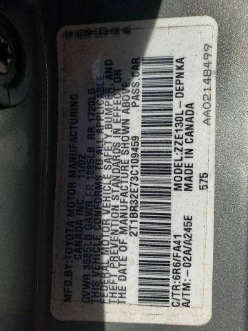 Photo 10 from auction – 2003 TOYOTA COROLLA CE with VIN 2T1BR32E73C109459