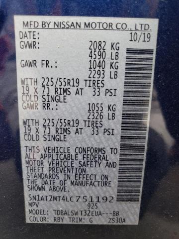 Photo 10 from auction – 2020 NISSAN ROGUE S with VIN 5N1AT2MT4LC751192