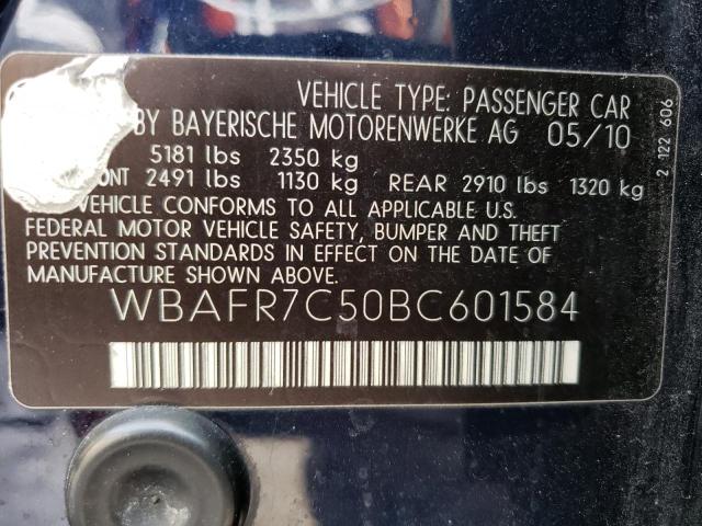 Photo 10 from auction – 2011 BMW 535 I with VIN WBAFR7C50BC601584