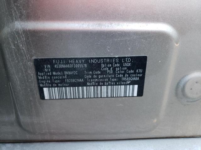 Photo 10 from auction – 2015 SUBARU LEGACY 2.5 with VIN 4S3BNAA60F3005578