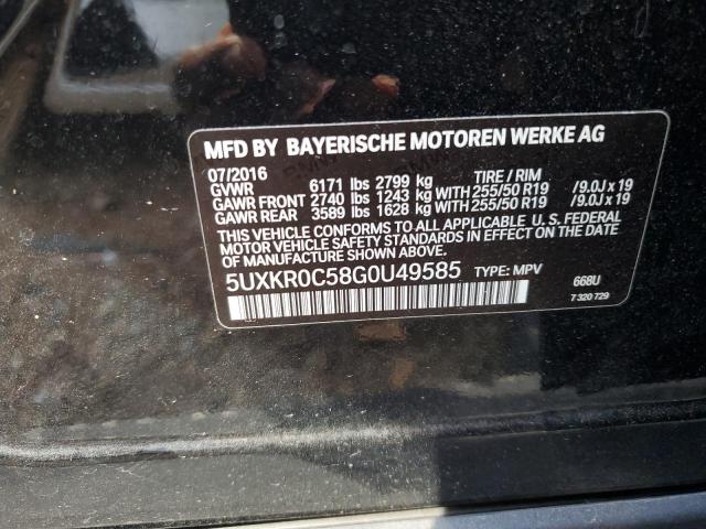 Photo 10 from auction – 2016 BMW X5 XDRIVE3 with VIN 5UXKR0C58G0U49585