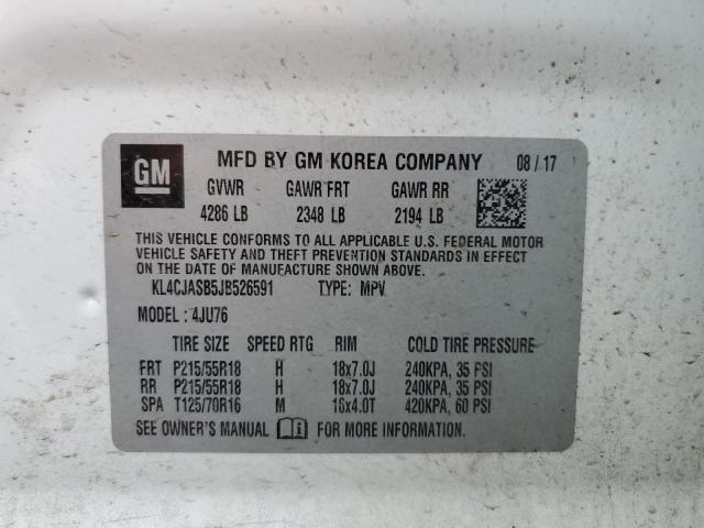 Photo 10 from auction – 2018 BUICK ENCORE PRE with VIN KL4CJASB5JB526591