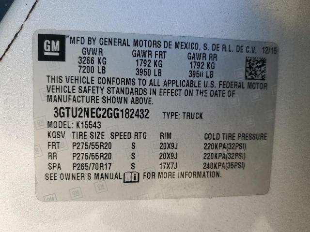 Photo 10 from auction – 2016 GMC SIERRA K15 with VIN 3GTU2NEC2GG182432