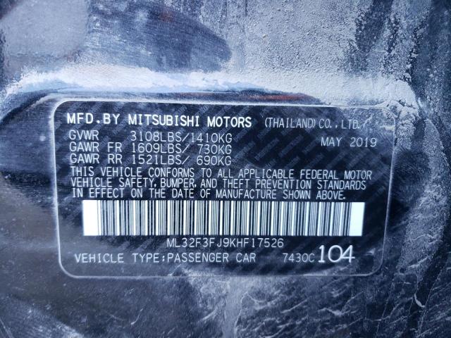 Photo 10 from auction – 2019 MITSUBISHI MIRAGE G4 with VIN ML32F3FJ9KHF17526