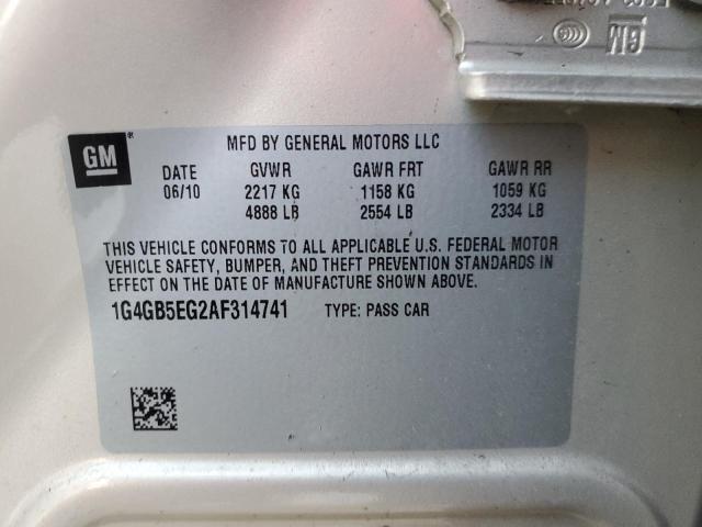 Photo 10 from auction – 2010 BUICK LACROSSE C with VIN 1G4GB5EG2AF314741