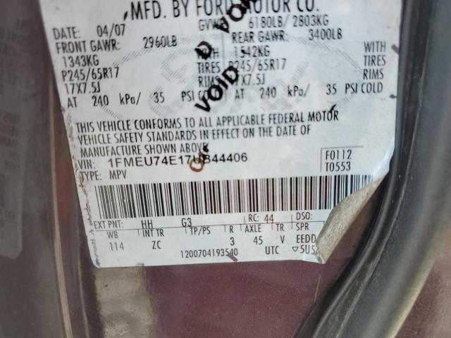 Photo 10 from auction – 2007 FORD EXPLORER E with VIN 1FMEU74E17UB44406