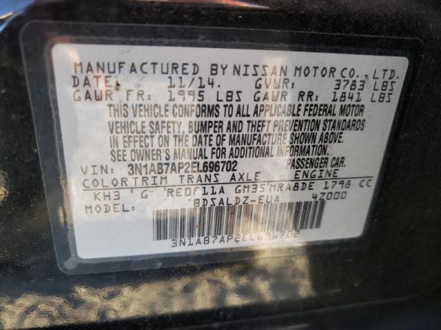 Photo 10 from auction – 2014 NISSAN SENTRA S with VIN 3N1AB7AP2EL696702