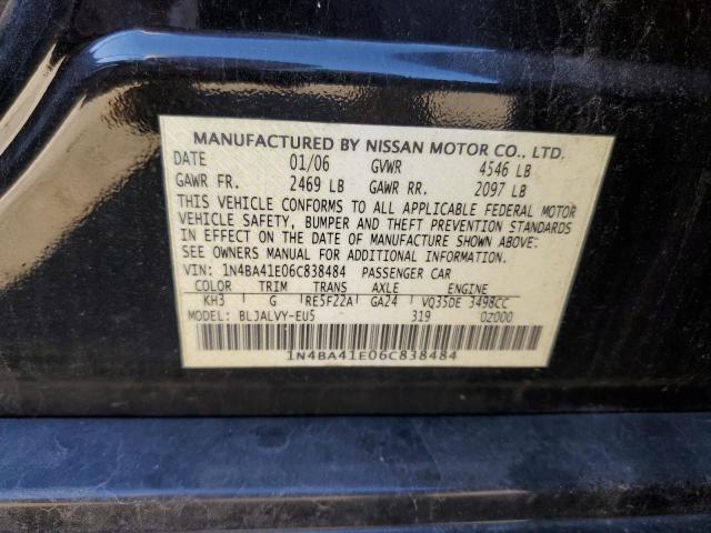 Photo 10 from auction – 2006 NISSAN MAXIMA SE with VIN 1N4BA41E06C838484