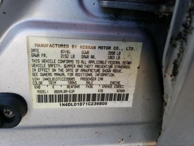 Photo 10 from auction – 2001 NISSAN ALTIMA XE with VIN 1N4DL01D71C239805