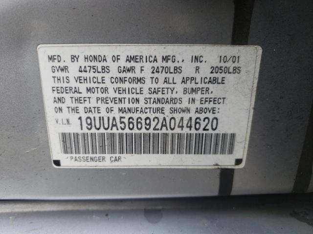 Photo 10 from auction – 2002 ACURA 3.2TL with VIN 19UUA56692A044620
