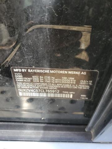 Photo 10 from auction – 2012 BMW X5 XDRIVE3 with VIN 5UXZV4C57CL765912