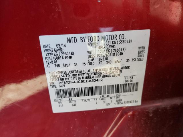 Photo 10 from auction – 2014 FORD EDGE SEL with VIN 2FMDK4JC5EBA53452