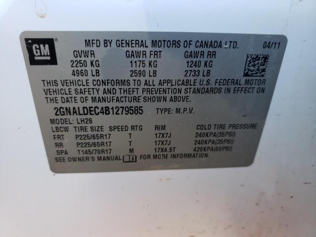 Photo 10 from auction – 2011 CHEVROLET EQUINOX LT with VIN 2GNALDEC4B1279585