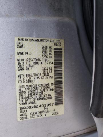 Photo 10 from auction – 2011 NISSAN FRONTIER S with VIN 1N6AD0EV4BC401997