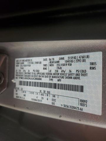 Photo 10 from auction – 2018 FORD ESCAPE SE with VIN 1FMCU9GD6JUC86666