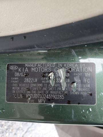 Photo 10 from auction – 2004 KIA SORENTO EX with VIN KNDJD733245190285