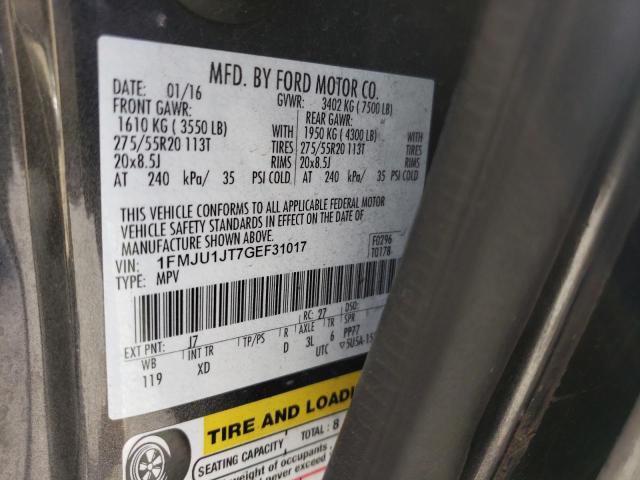 Photo 10 from auction – 2016 FORD EXPEDITION with VIN 1FMJU1JT7GEF31017
