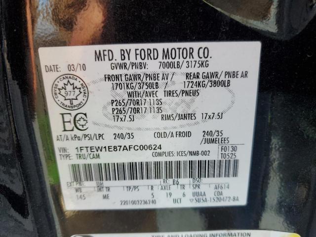 Photo 10 from auction – 2010 FORD F150 SUPER with VIN 1FTEW1E87AFC00624