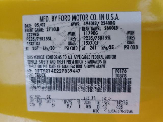 Фото 10 с аукциона – 2002 FORD RANGER SUP с VIN 1FTYR14E22PB39447