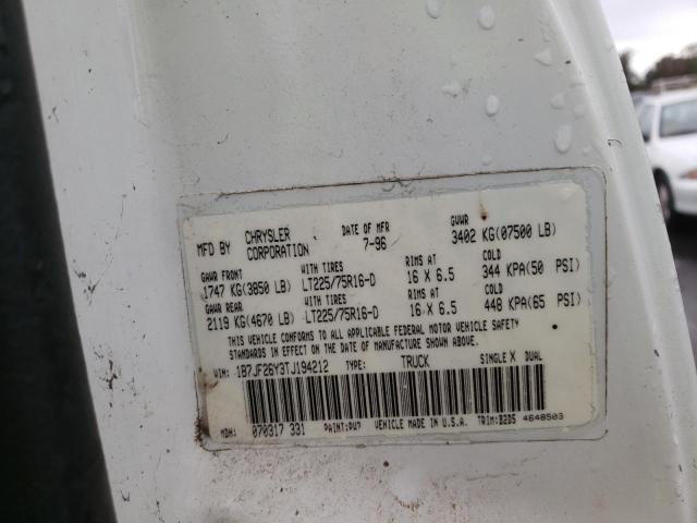 Photo 10 from auction – 1996 DODGE RAM 2500 with VIN 1B7JF26Y3TJ194212