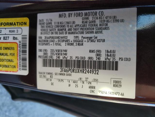 Photo 10 from auction – 2017 FORD FUSION TIT with VIN 3FA6P0RUXHR244932