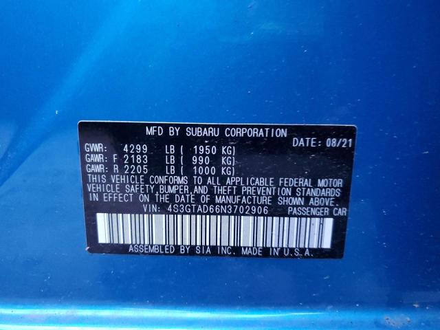 Photo 10 from auction – 2022 SUBARU IMPREZA PR with VIN 4S3GTAD66N3702906