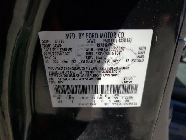 Photo 10 from auction – 2011 FORD ESCAPE XLS with VIN 1FMCU0C74BKC60995