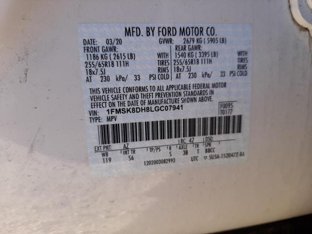 Photo 10 from auction – 2020 FORD EXPLORER X with VIN 1FMSK8DH8LGC07941
