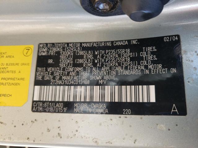 Photo 10 from auction – 2003 LEXUS RX with VIN 2T2HA31U34C013108