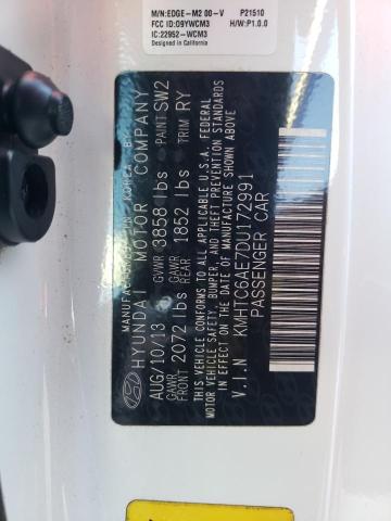 Photo 10 from auction – 2013 HYUNDAI VELOSTER T with VIN KMHTC6AE7DU172991