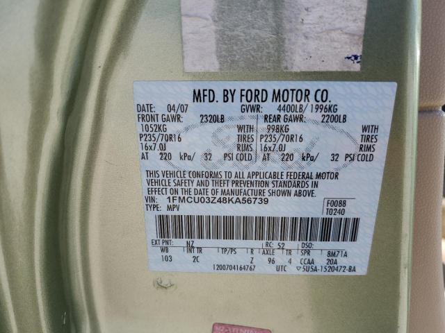 Photo 10 from auction – 2008 FORD ESCAPE XLT with VIN 1FMCU03Z48KA56739