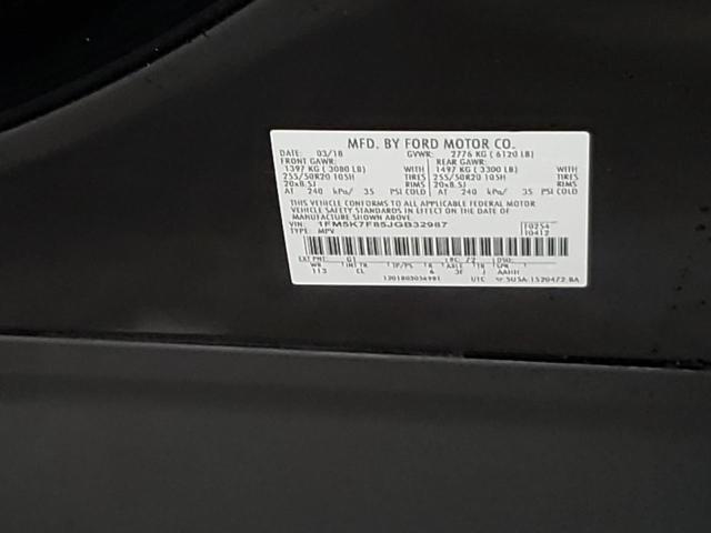 Photo 10 from auction – 2018 FORD EXPLORER L with VIN 1FM5K7F85JGB32987