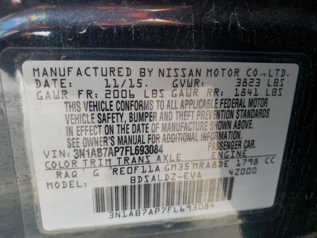 Photo 10 from auction – 2015 NISSAN SENTRA S with VIN 3N1AB7AP7FL693084