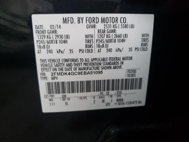Photo 10 from auction – 2014 FORD EDGE SE with VIN 2FMDK4GC9EBA51095
