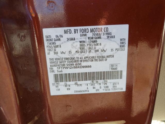 Photo 10 from auction – 2006 FORD F150 SUPER with VIN 1FTPW12V86KD95666