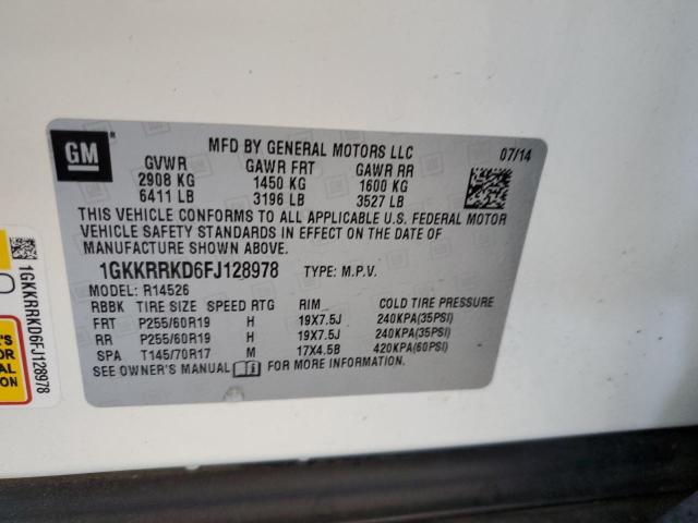 Photo 10 from auction – 2015 GMC ACADIA SLT with VIN 1GKKRRKD6FJ128978
