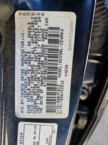 Photo 10 from auction – 2003 TOYOTA CAMRY LE with VIN 4T1BF30K53U053733