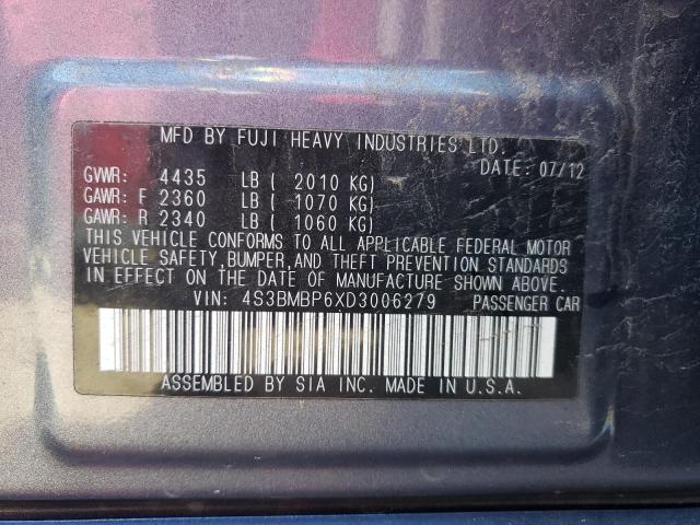 Photo 10 from auction – 2013 SUBARU LEGACY 2.5 with VIN 4S3BMBP6XD3006279
