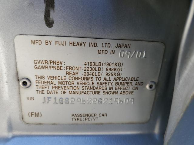 Photo 10 from auction – 2002 SUBARU IMPREZA WR with VIN JF1GG29682G819609