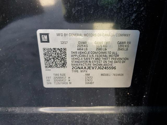 Photo 10 from auction – 2018 CHEVROLET EQUINOX LT with VIN 2GNAXJEV7J6245596