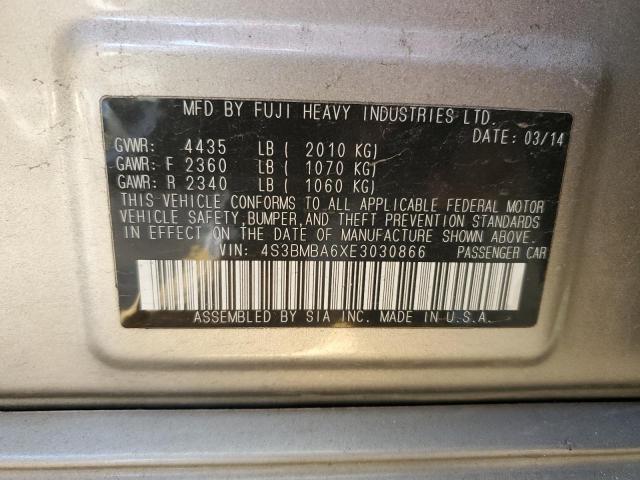 Photo 10 from auction – 2014 SUBARU LEGACY 2.5 with VIN 4S3BMBA6XE3030866