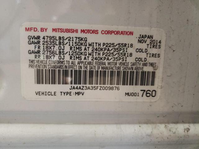 Photo 10 from auction – 2015 MITSUBISHI OUTLANDER with VIN JA4AZ3A35FZ009876