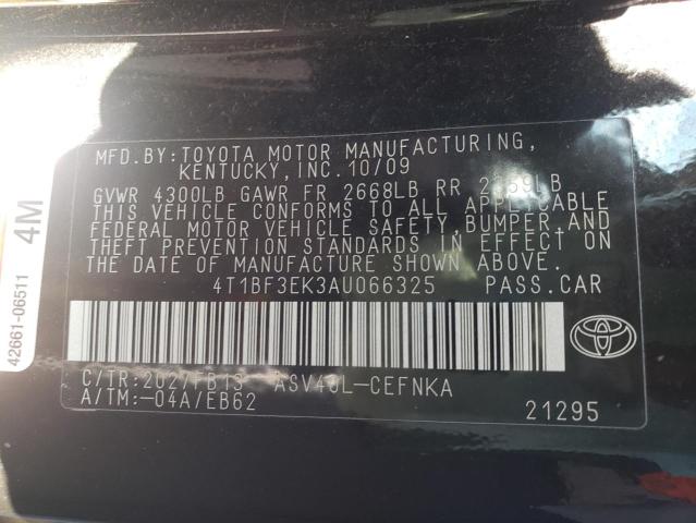 Photo 10 from auction – 2010 TOYOTA CAMRY BASE with VIN 4T1BF3EK3AU066325