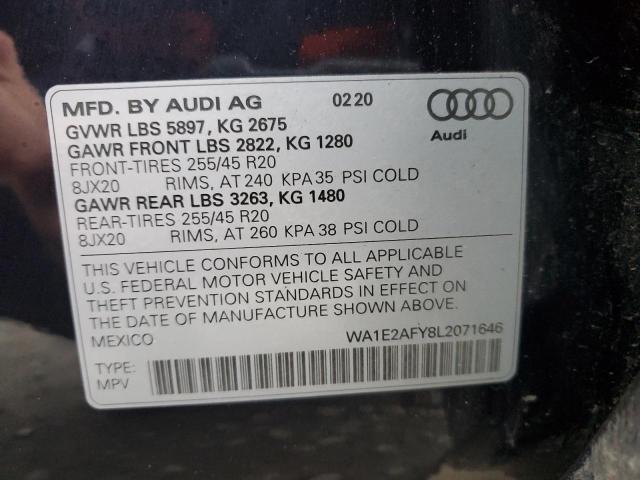 Photo 10 from auction – 2020 AUDI Q5 E PREMI with VIN WA1E2AFY8L2071646