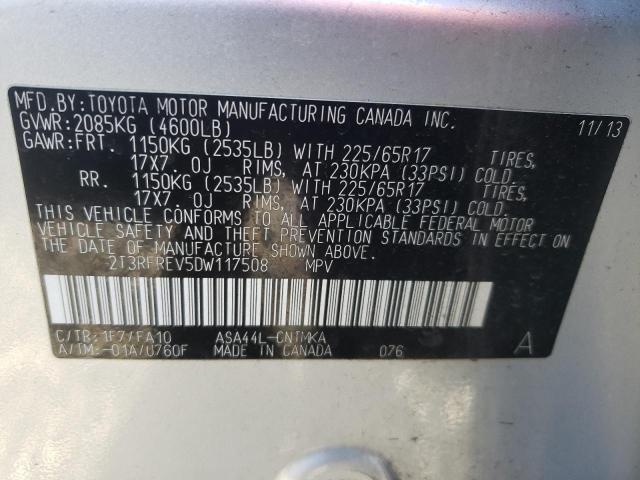 Photo 10 from auction – 2013 TOYOTA RAV4 XLE with VIN 2T3RFREV5DW117508